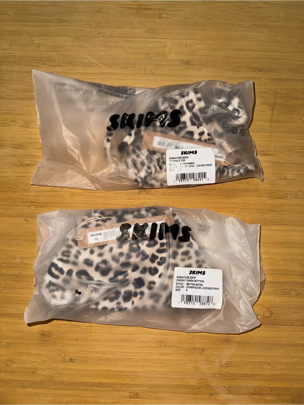 SKIMS Leopard Print Triangle Bikini Top & Bottoms - Picture 8 of 8